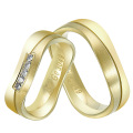 Simple Design Curve Shape Round Finger Wedding Ring for Couples